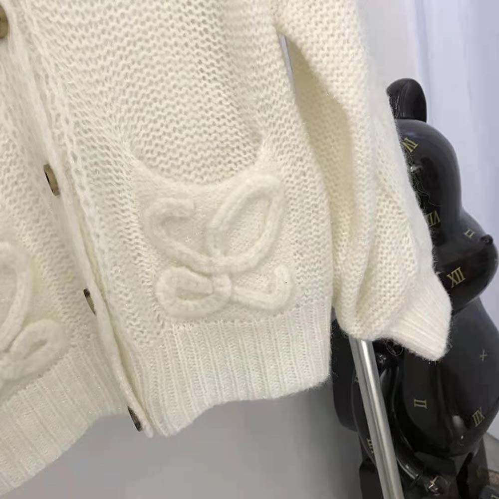 Loewe Women Anagram Knitted Cardigan in Mohair - image 10