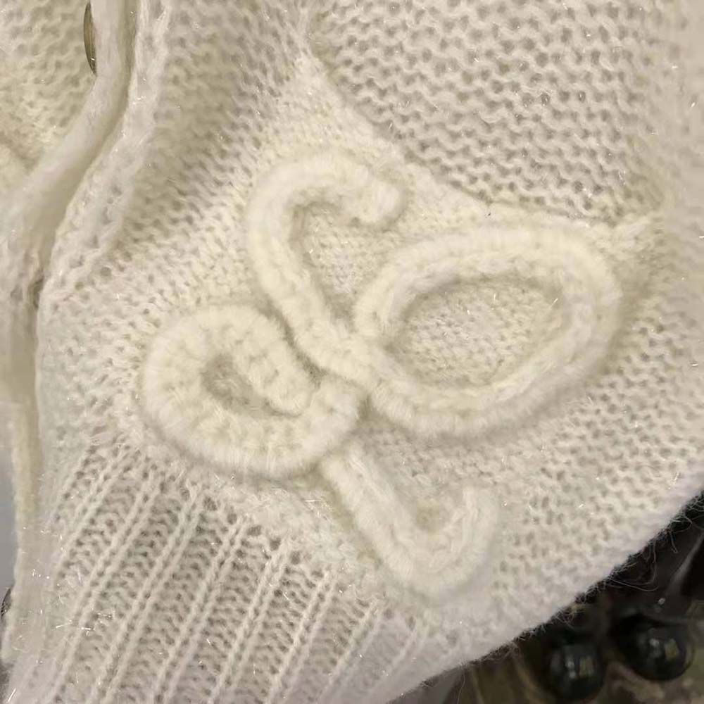 Loewe Women Anagram Knitted Cardigan in Mohair - image 8