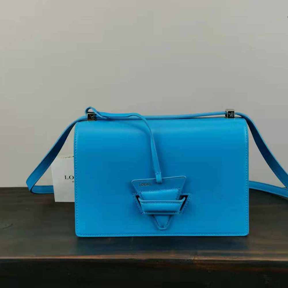 Loewe Women Barcelona Bag in Silk Calfskin-Blue - image 4