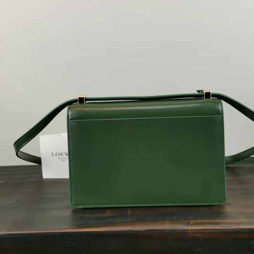 Loewe Women Barcelona Bag in Silk Calfskin-Green - image 5