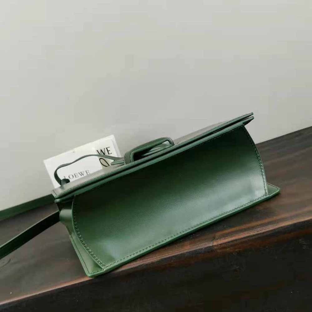 Loewe Women Barcelona Bag in Silk Calfskin-Green - image 6