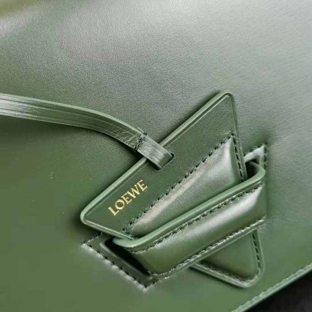 Loewe Women Barcelona Bag in Silk Calfskin-Green - image 9