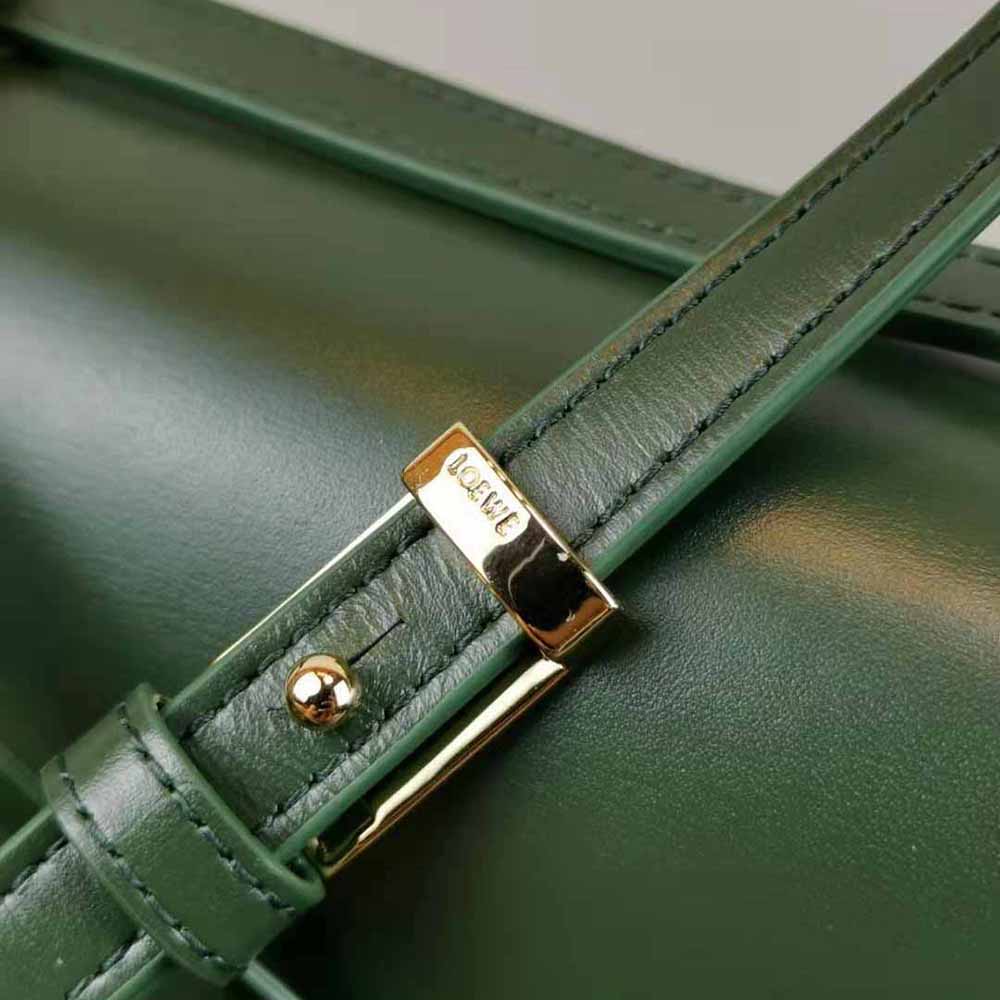 Loewe Women Barcelona Bag in Silk Calfskin-Green - image 8