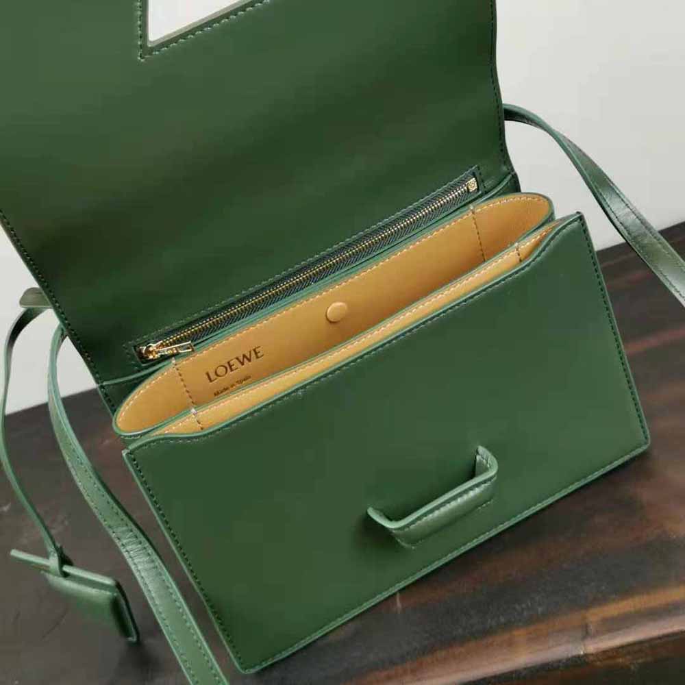 Loewe Women Barcelona Bag in Silk Calfskin-Green - image 7