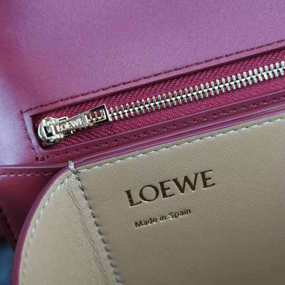 Loewe Women Barcelona Bag in Silk Calfskin-Maroon - image 10