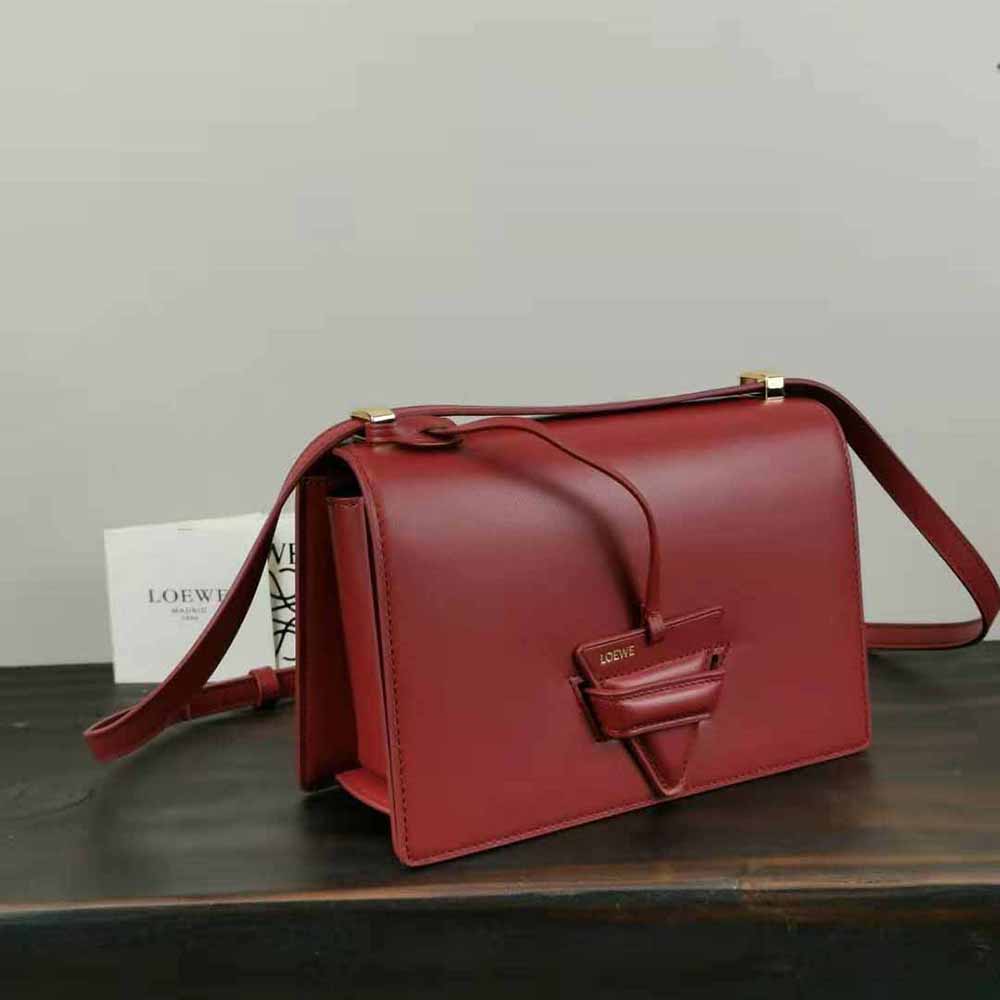 Loewe Women Barcelona Bag in Silk Calfskin-Maroon - image 4