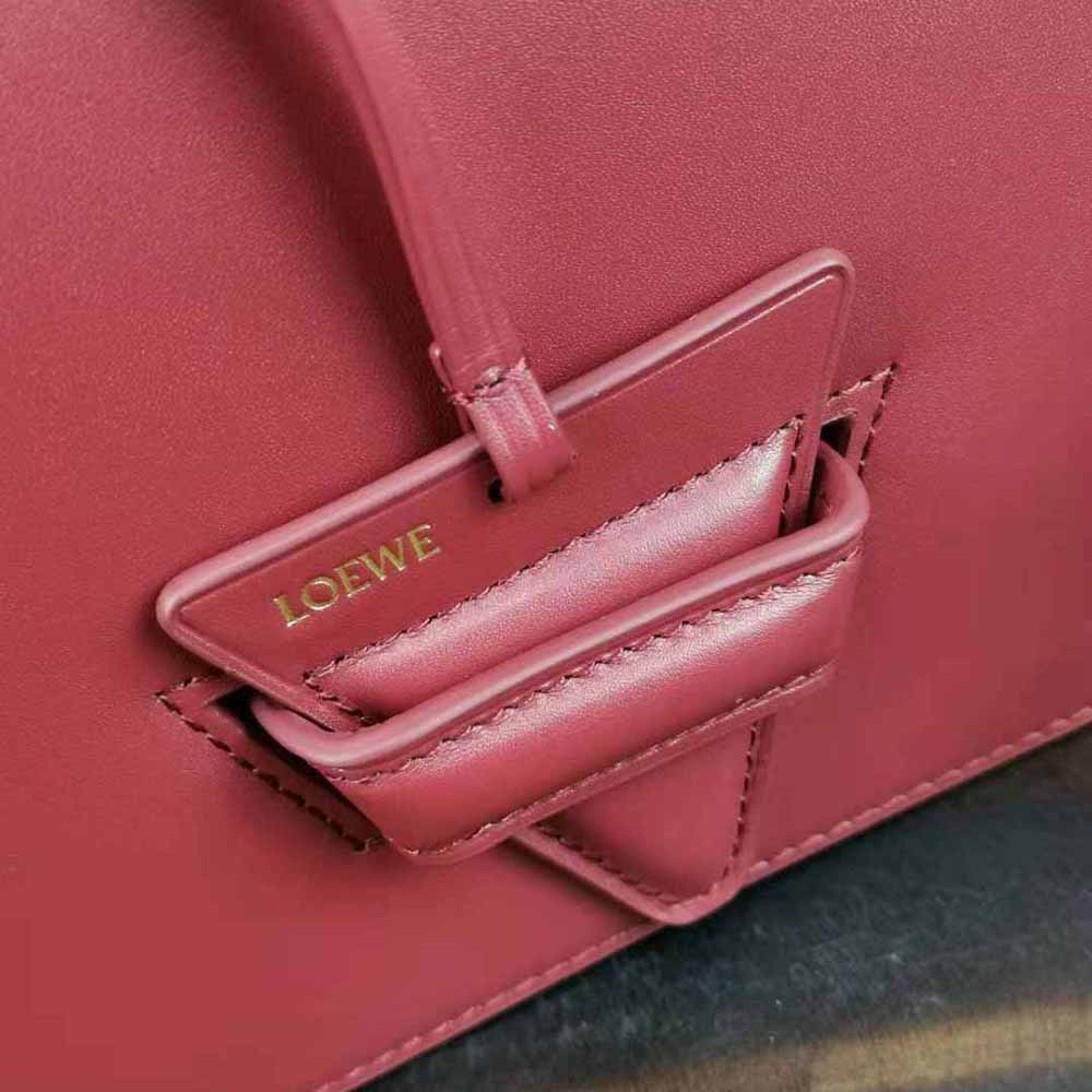 Loewe Women Barcelona Bag in Silk Calfskin-Maroon - image 9