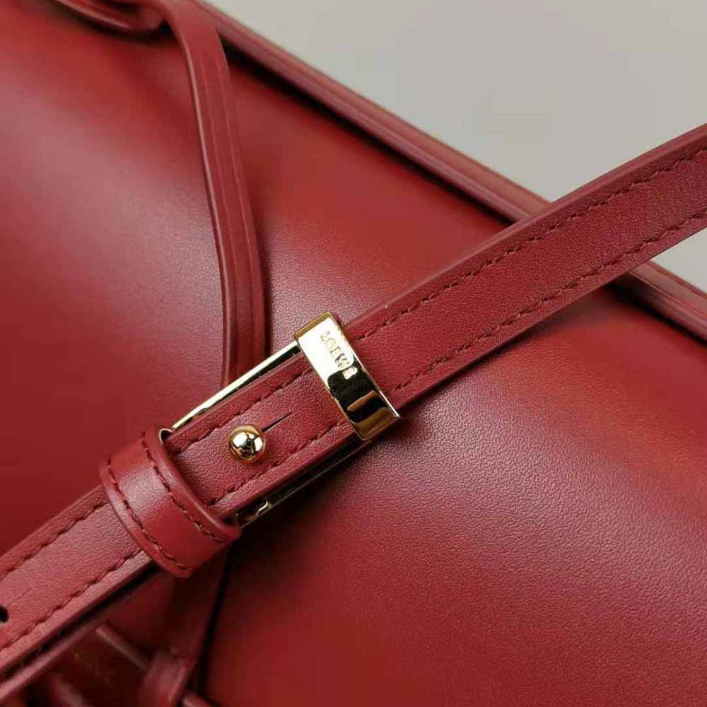 Loewe Women Barcelona Bag in Silk Calfskin-Maroon - image 8