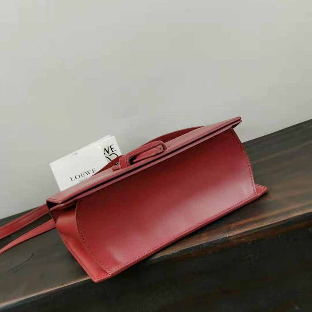 Loewe Women Barcelona Bag in Silk Calfskin-Maroon - image 6