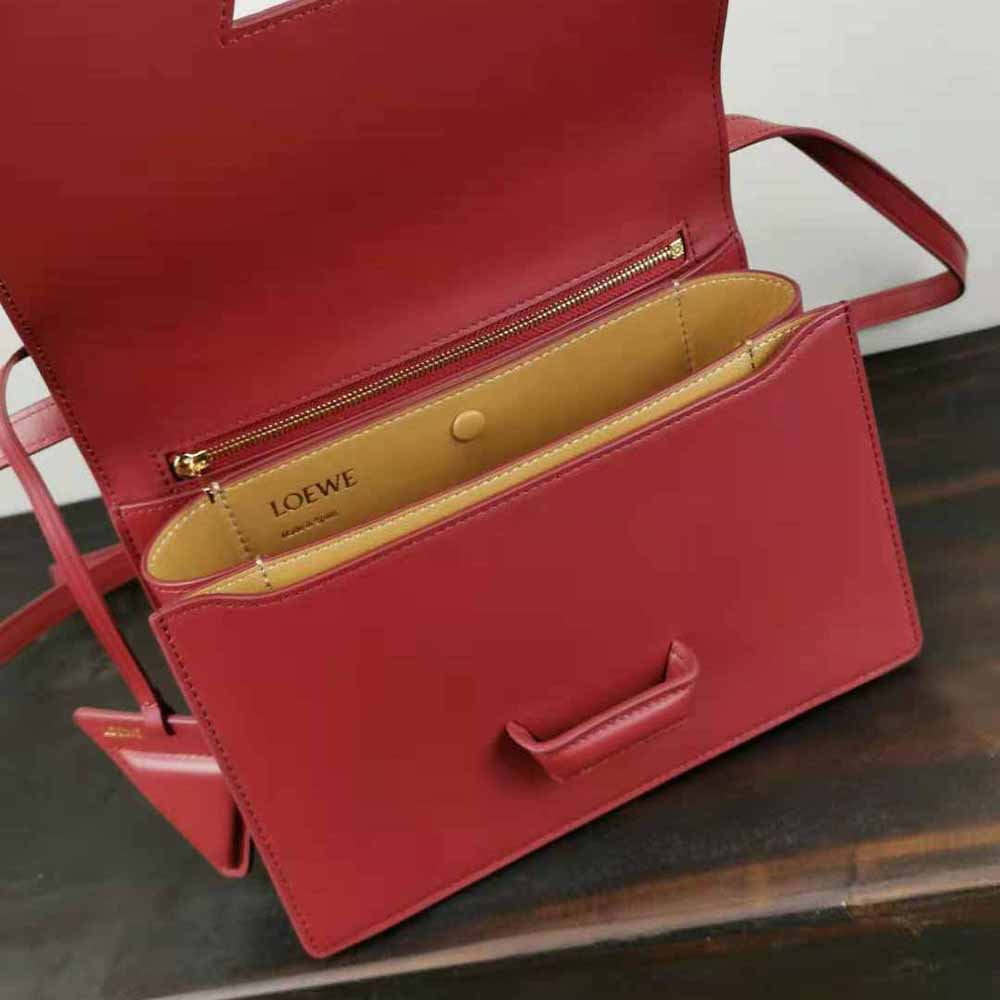 Loewe Women Barcelona Bag in Silk Calfskin-Maroon - image 7
