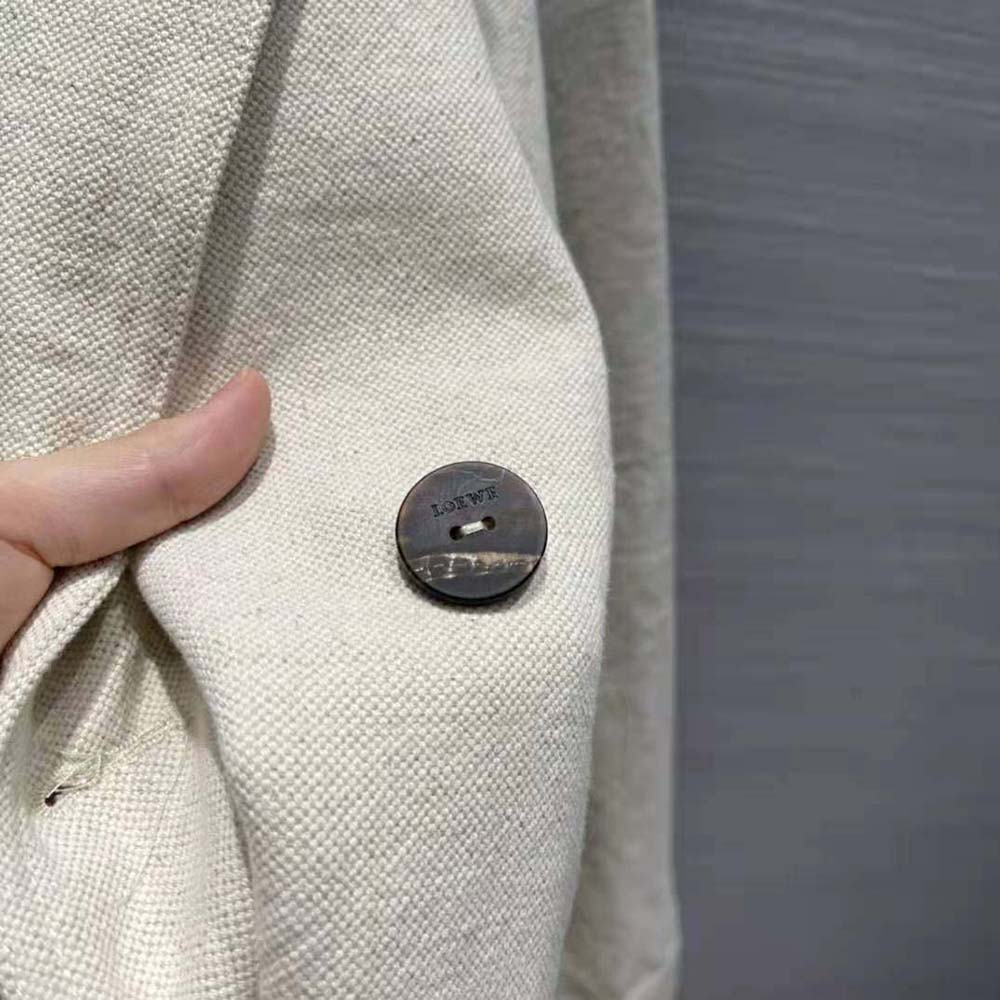 Loewe Women Trapeze Peacoat in Cotton and Linen - image 10