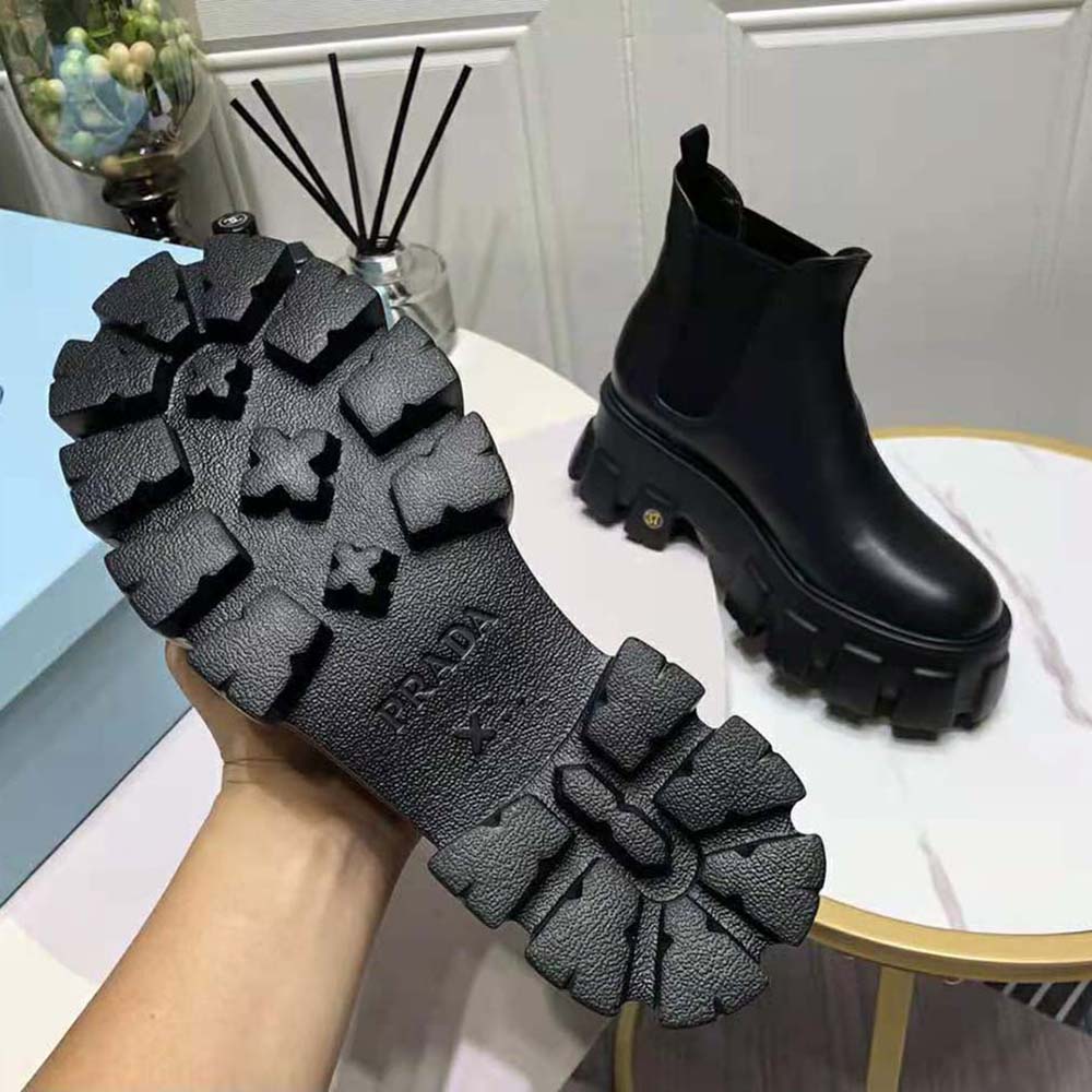 Prada Women Monolith Brushed Leather Booties - image 11