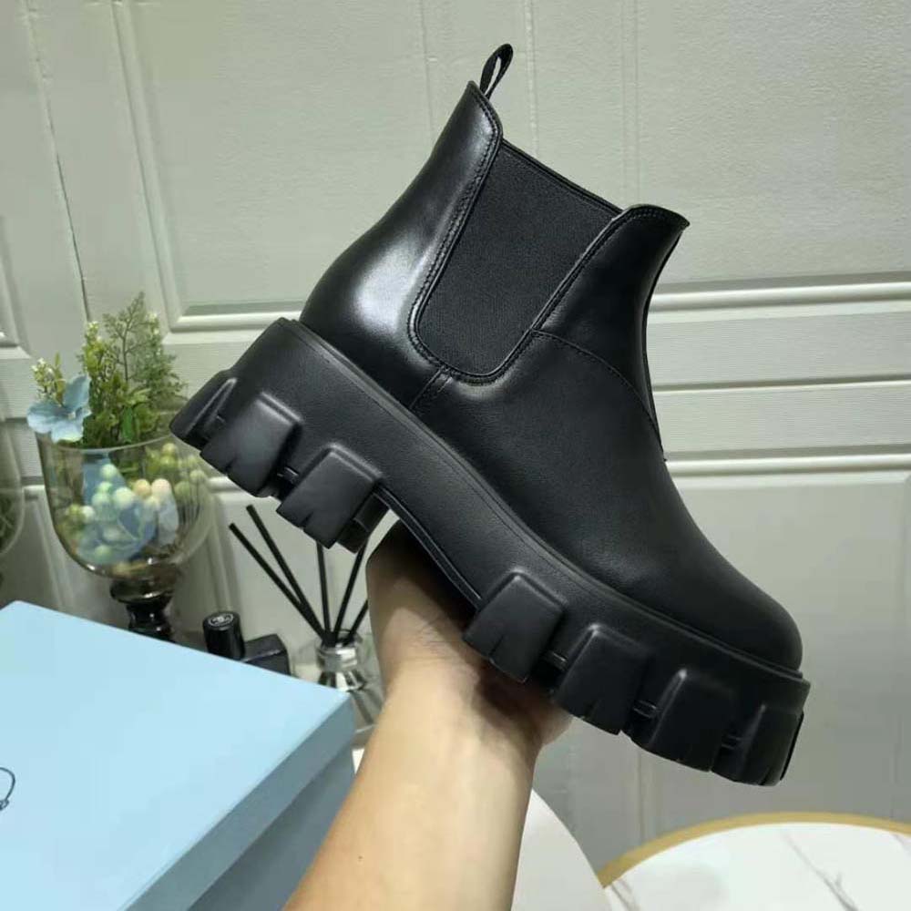 Prada Women Monolith Brushed Leather Booties - image 10