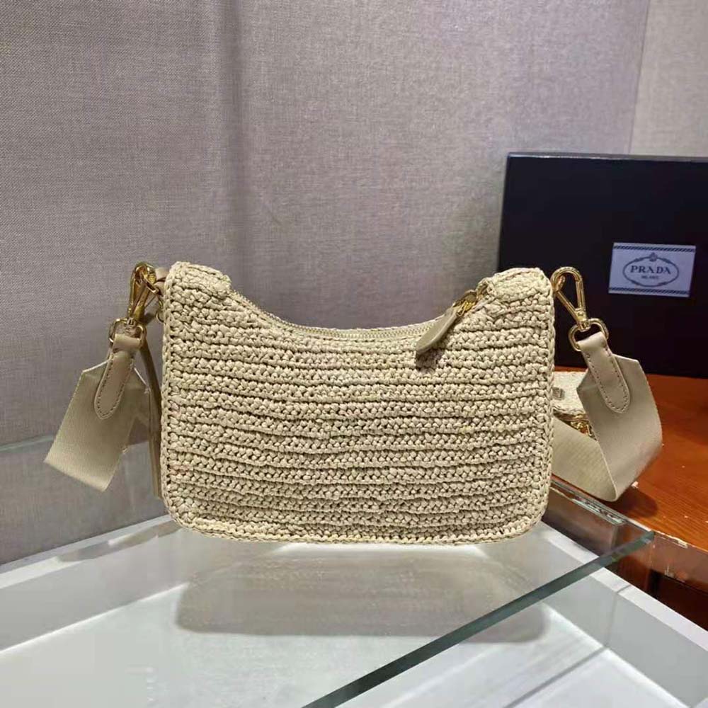 Prada Women Re-Edition 2005 Raffia Bag-Natural - image 5