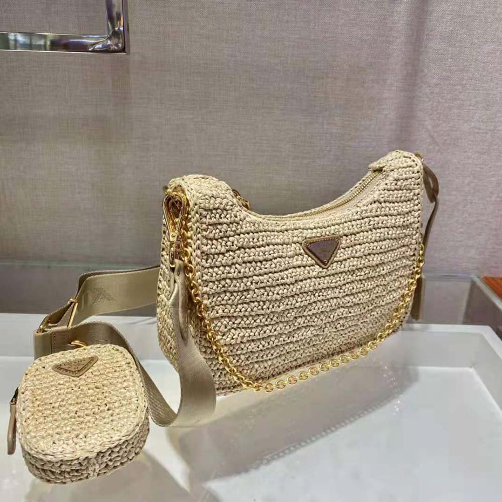 Prada Women Re-Edition 2005 Raffia Bag-Natural - image 6