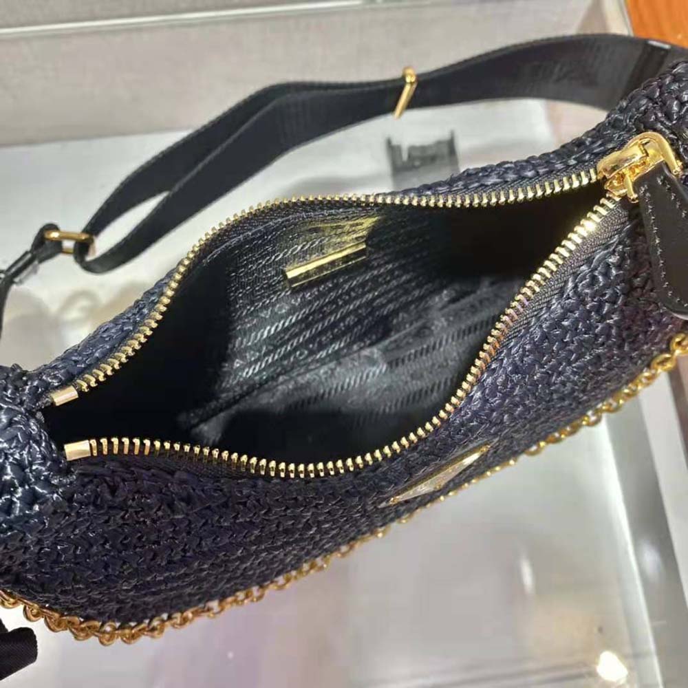 Prada Women Re-Edition 2005 Raffia Bag-Black - image 9