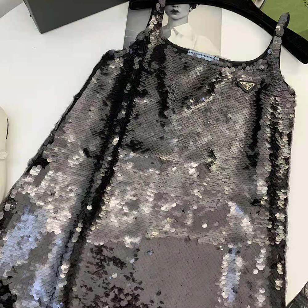 Prada Women Sequin Embellished Cigaline Minidress - image 5