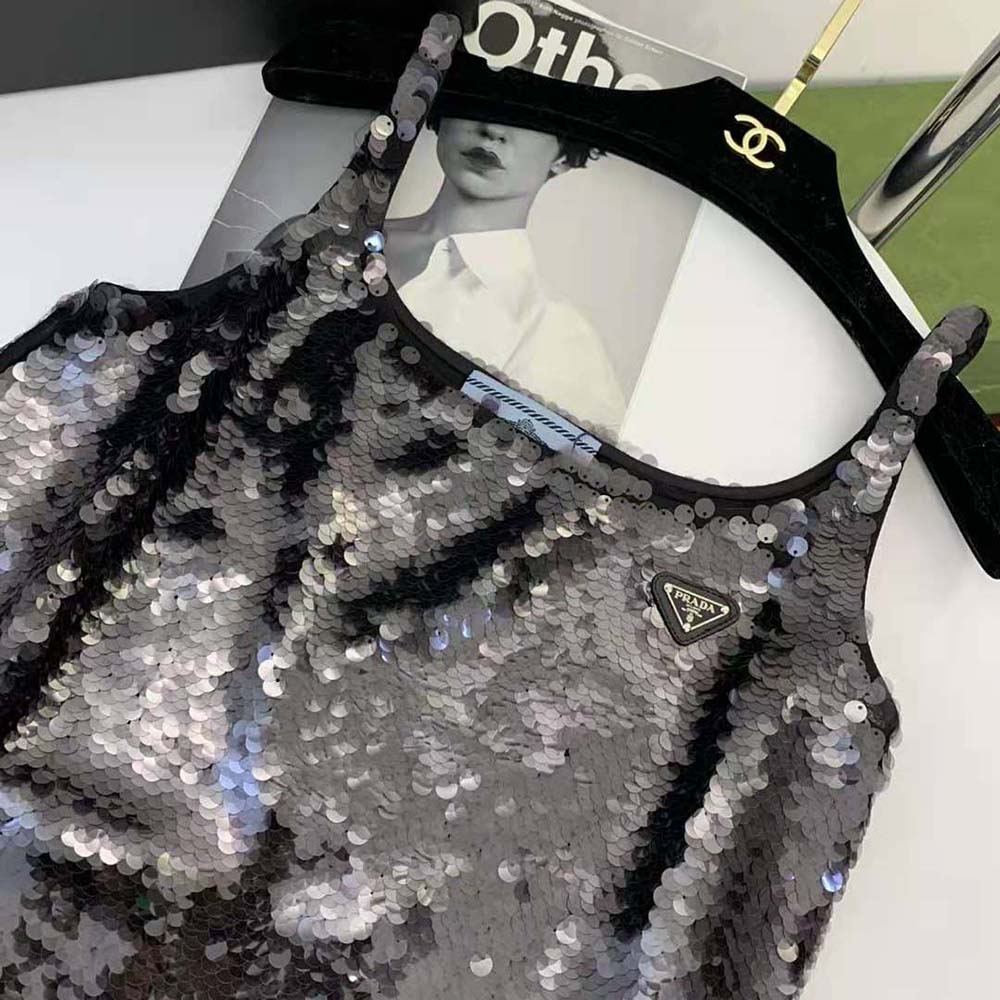 Prada Women Sequin Embellished Cigaline Minidress - image 7