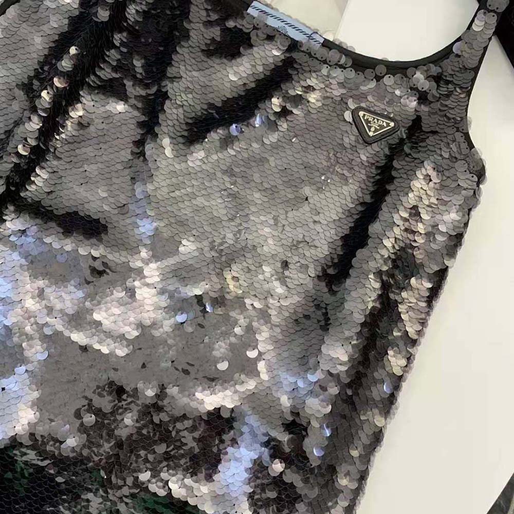 Prada Women Sequin Embellished Cigaline Minidress - image 6