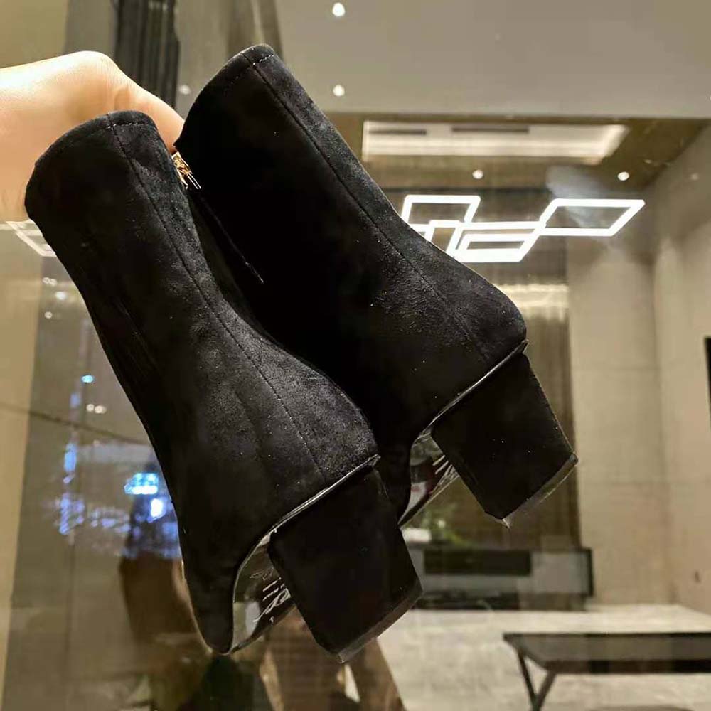 Roger Vivier Women Belle Vivier Metal Buckle Chelsea Booties in Suede - image 10