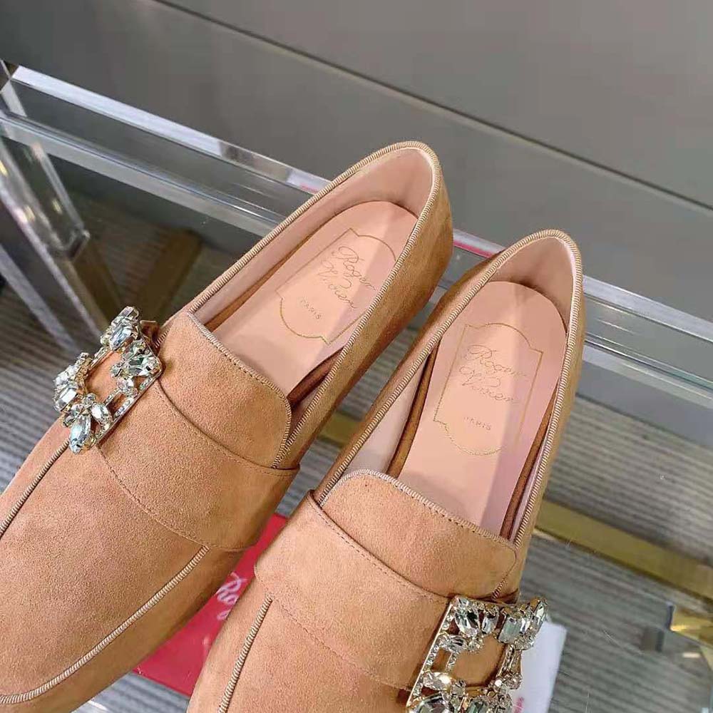 Roger Vivier Women Mini Broche Vivier Buckle Loafers in Suede - image 5