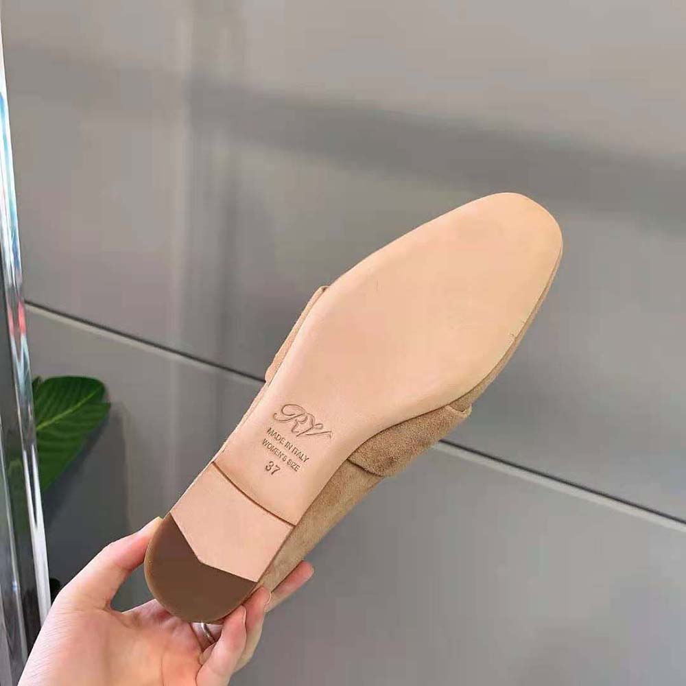 Roger Vivier Women Soft Metal Buckle Loafers in Suede - image 7