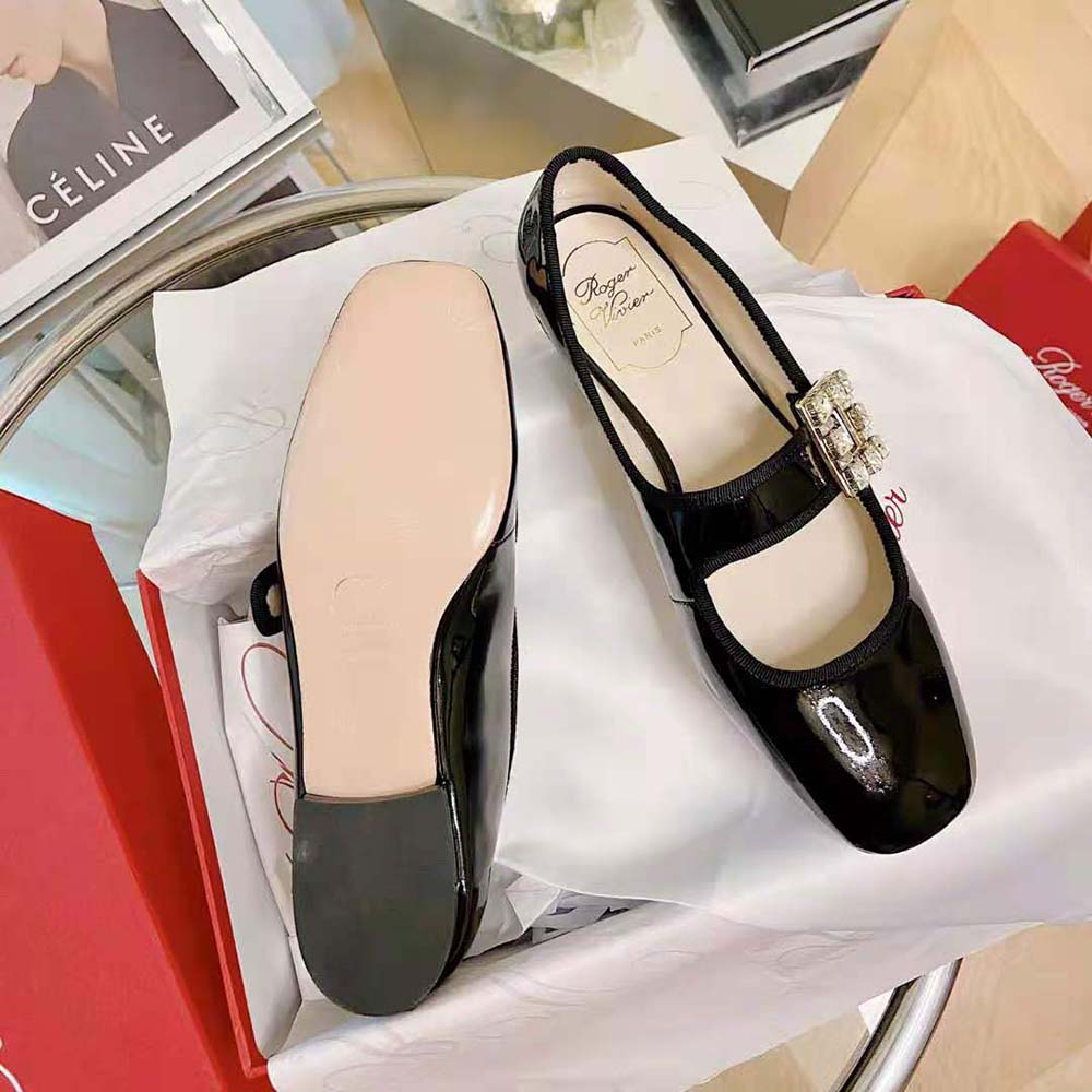 Roger Vivier Women Très Vivier Strass Buckle Babies Ballerinas in Patent Leather - image 8