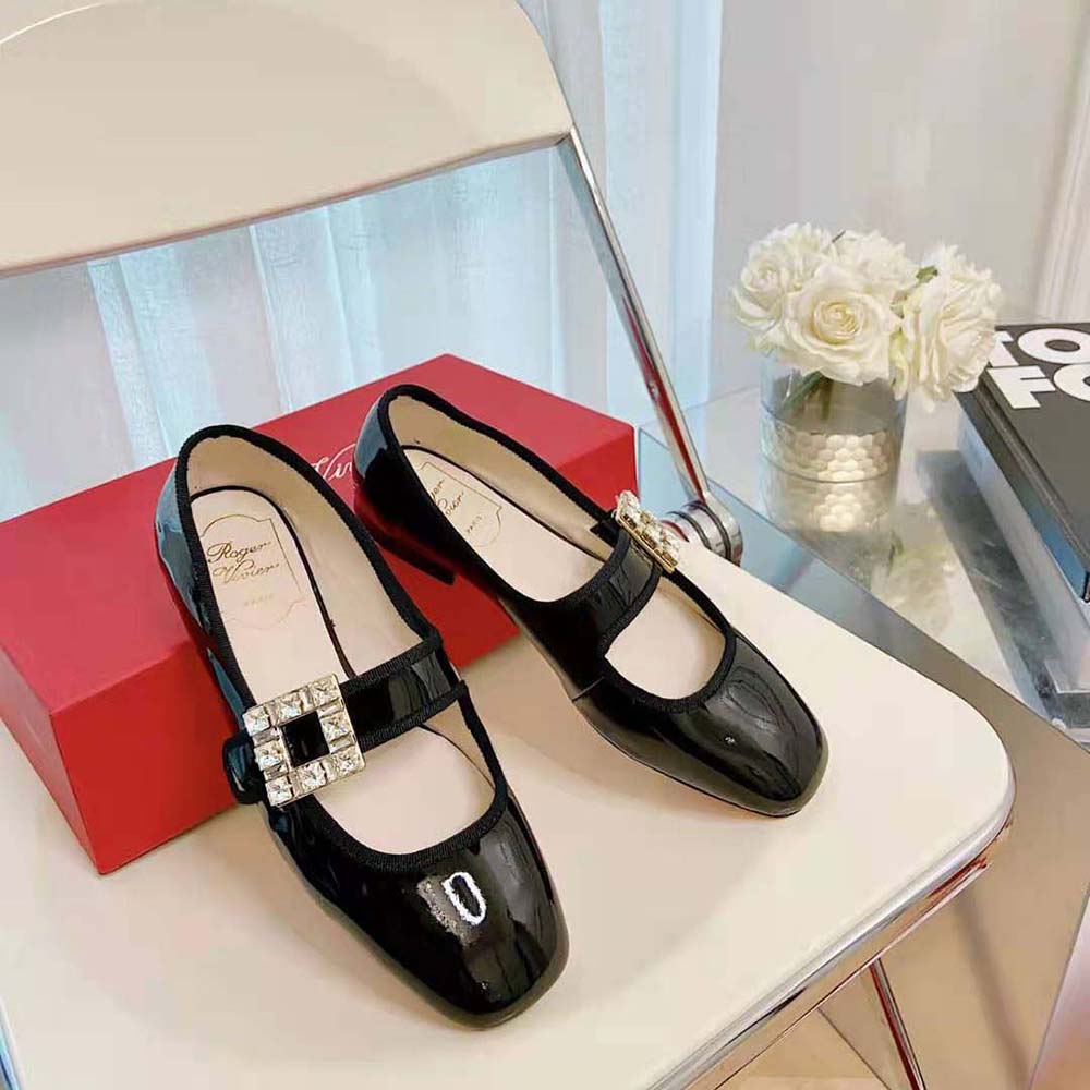 Roger Vivier Women Très Vivier Strass Buckle Babies Ballerinas in Patent Leather - image 4