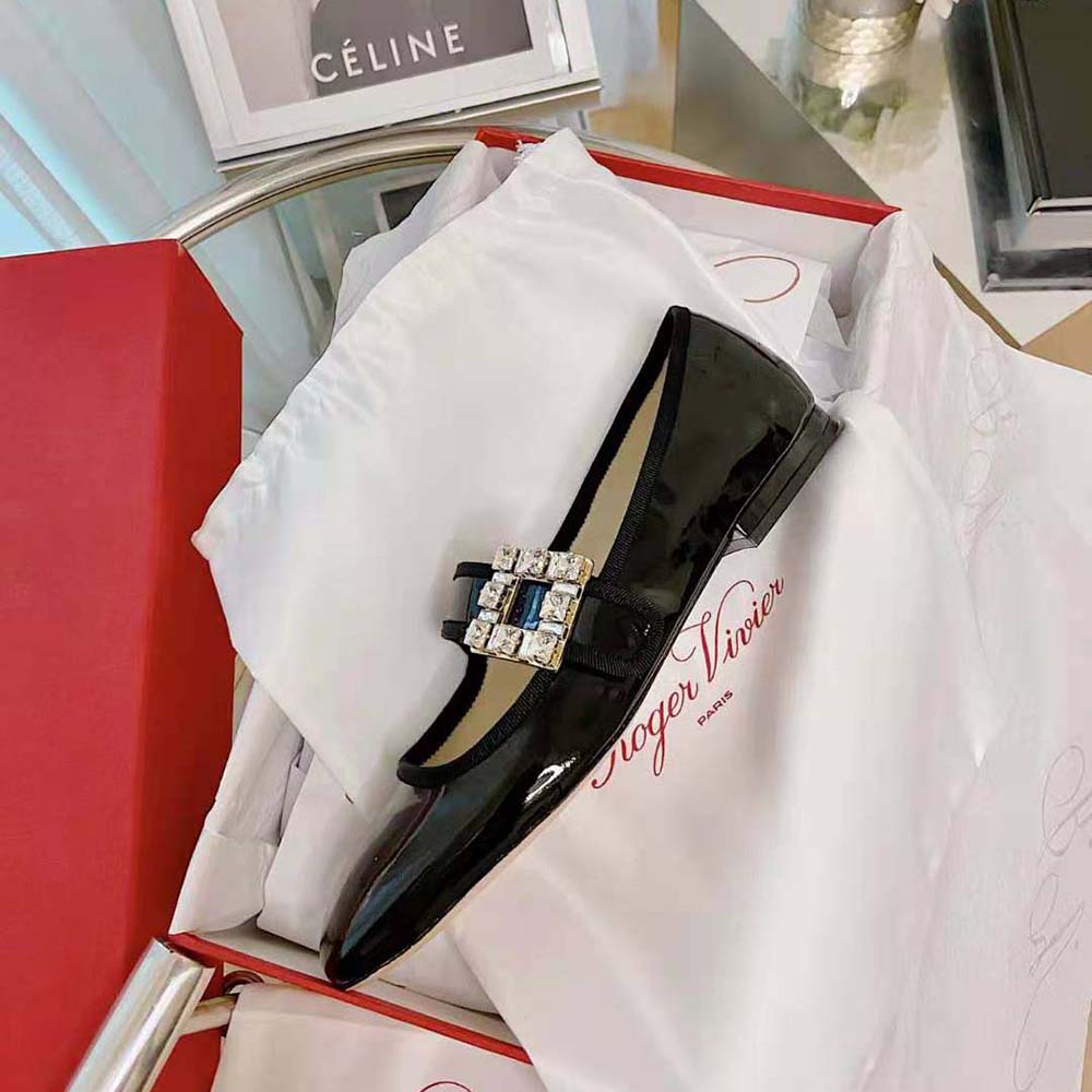 Roger Vivier Women Très Vivier Strass Buckle Babies Ballerinas in Patent Leather - image 9