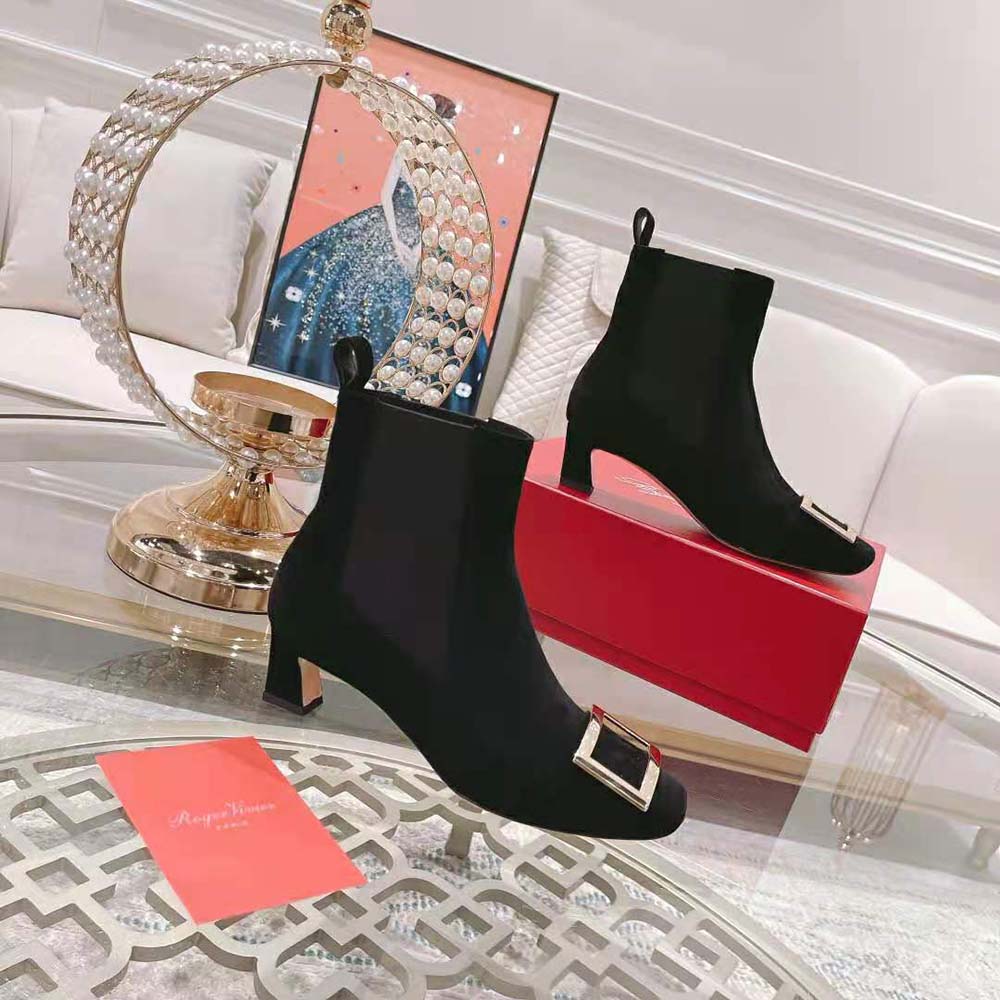 Roger Vivier Women Trompette Metal Buckle Chelsea Booties in Suede - image 5