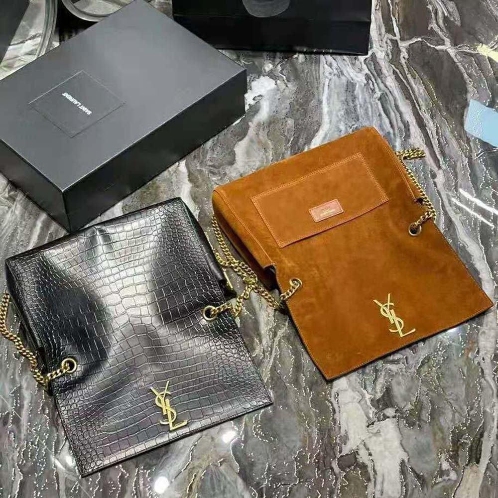 Saint Laurent YSL Women Kate Medium Reversible in Suede and Crocodile-Embossed Leather - image 5