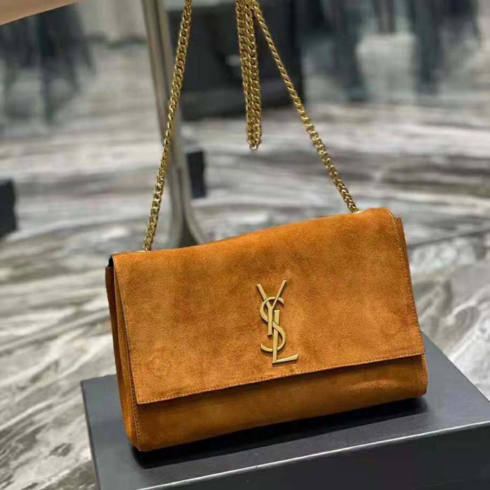 Saint Laurent YSL Women Kate Medium Reversible in Suede and Crocodile-Embossed Leather - image 8
