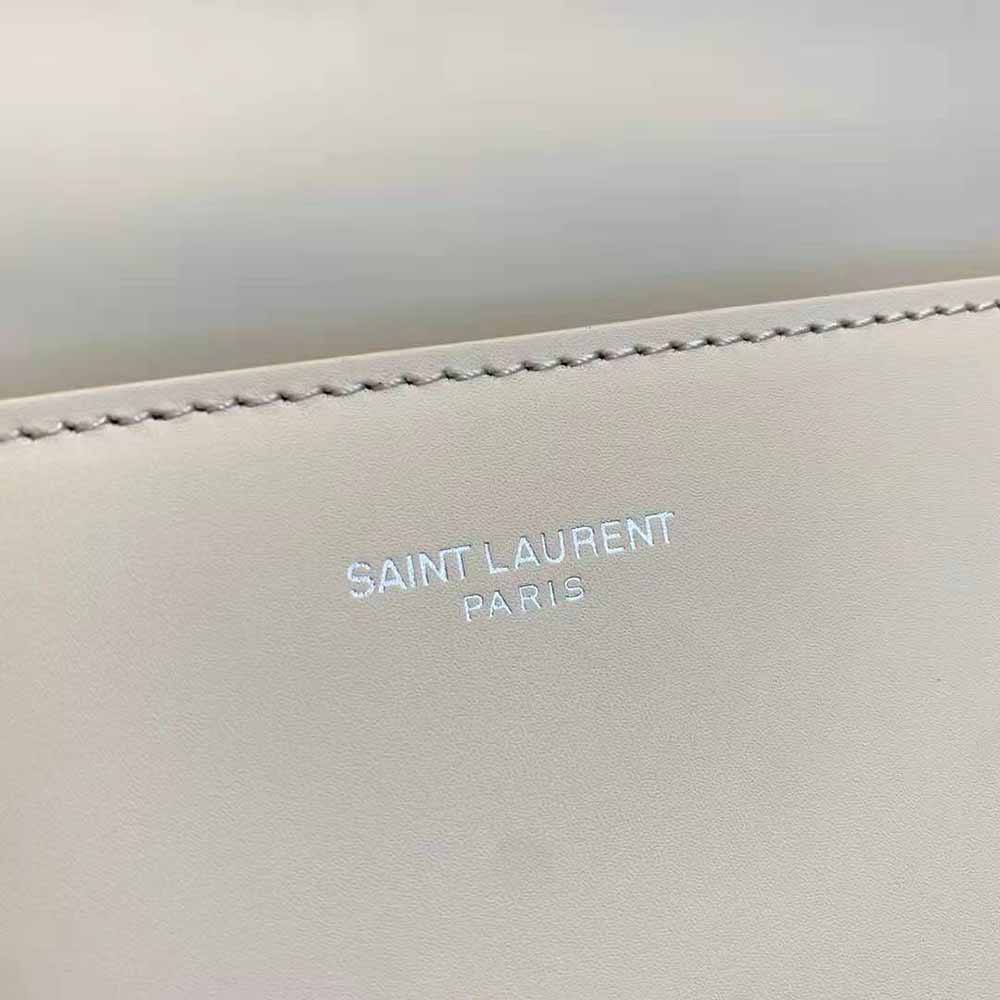 Saint Laurent YSL Women LE Pave Satchel in Smooth Leather-White - image 8