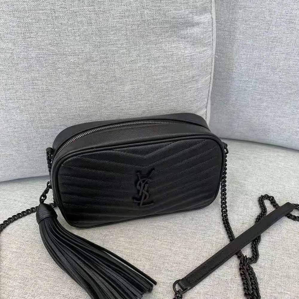 Saint Laurent YSL Women Lou Mini Bag in Quilted Grain DE Poudre Embossed Leather-Black - image 4
