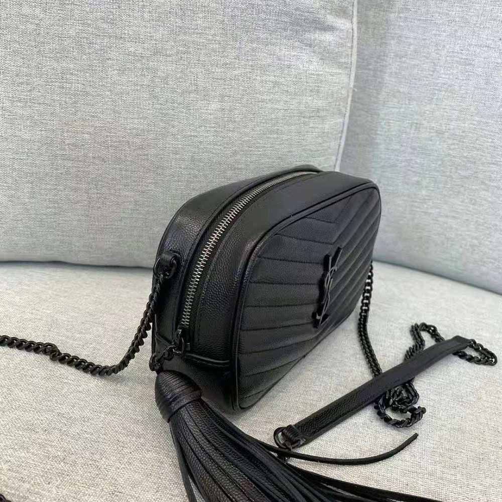 Saint Laurent YSL Women Lou Mini Bag in Quilted Grain DE Poudre Embossed Leather-Black - image 6