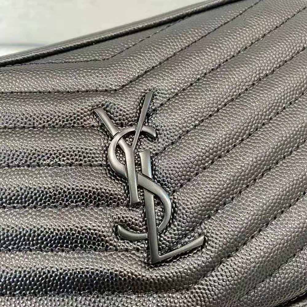 Saint Laurent YSL Women Lou Mini Bag in Quilted Grain DE Poudre Embossed Leather-Black - image 10