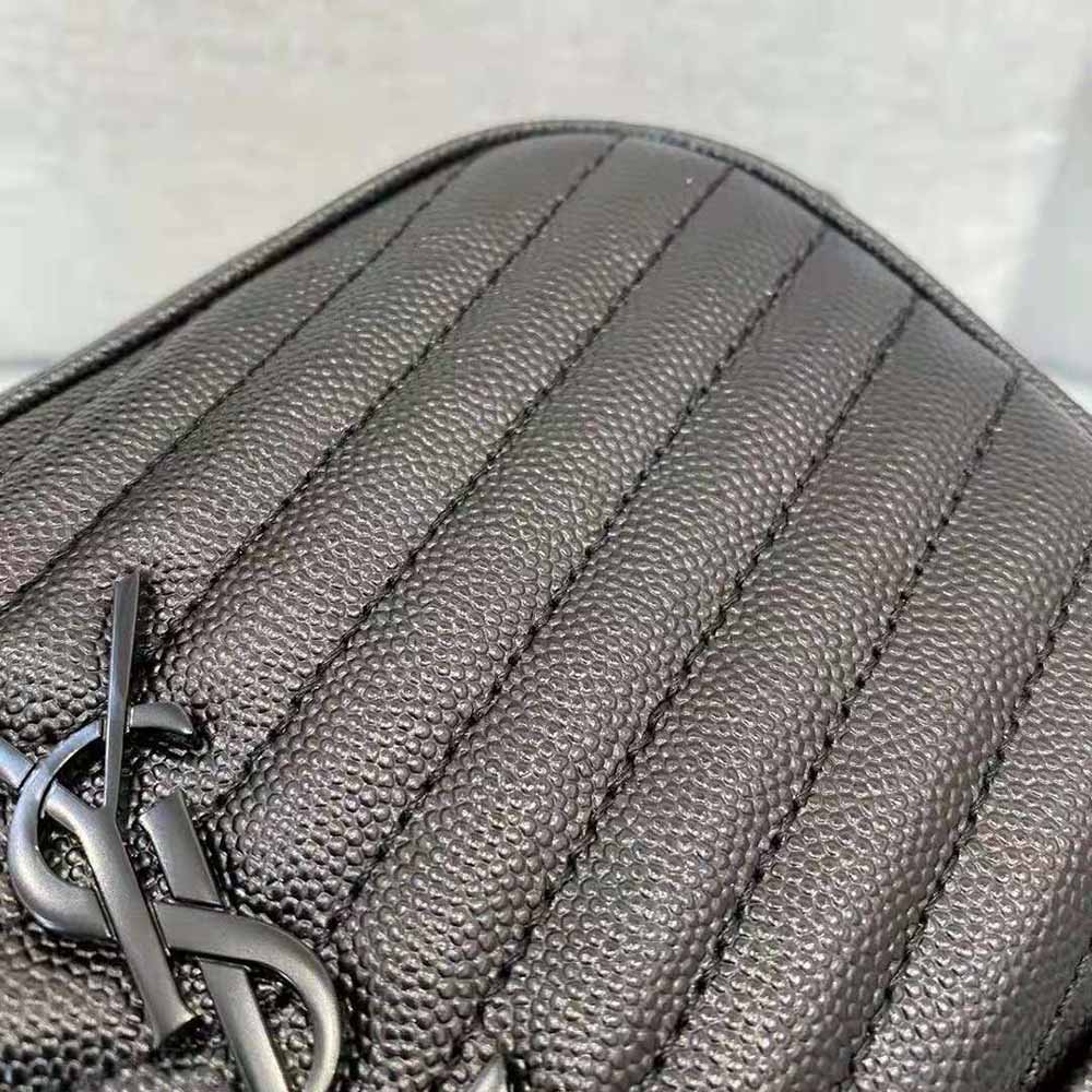 Saint Laurent YSL Women Lou Mini Bag in Quilted Grain DE Poudre Embossed Leather-Black - image 9
