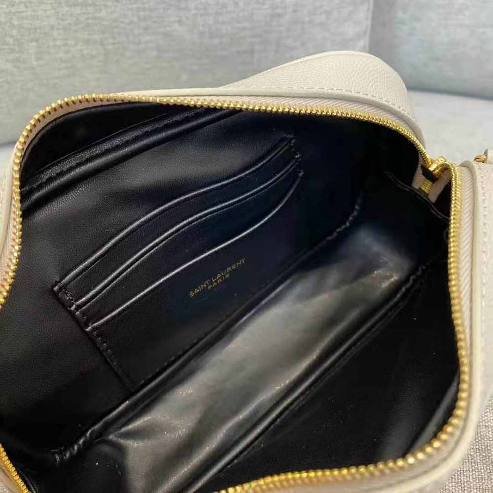 Saint Laurent YSL Women Lou Mini Bag in Quilted Grain DE Poudre Embossed Leather-White - image 10