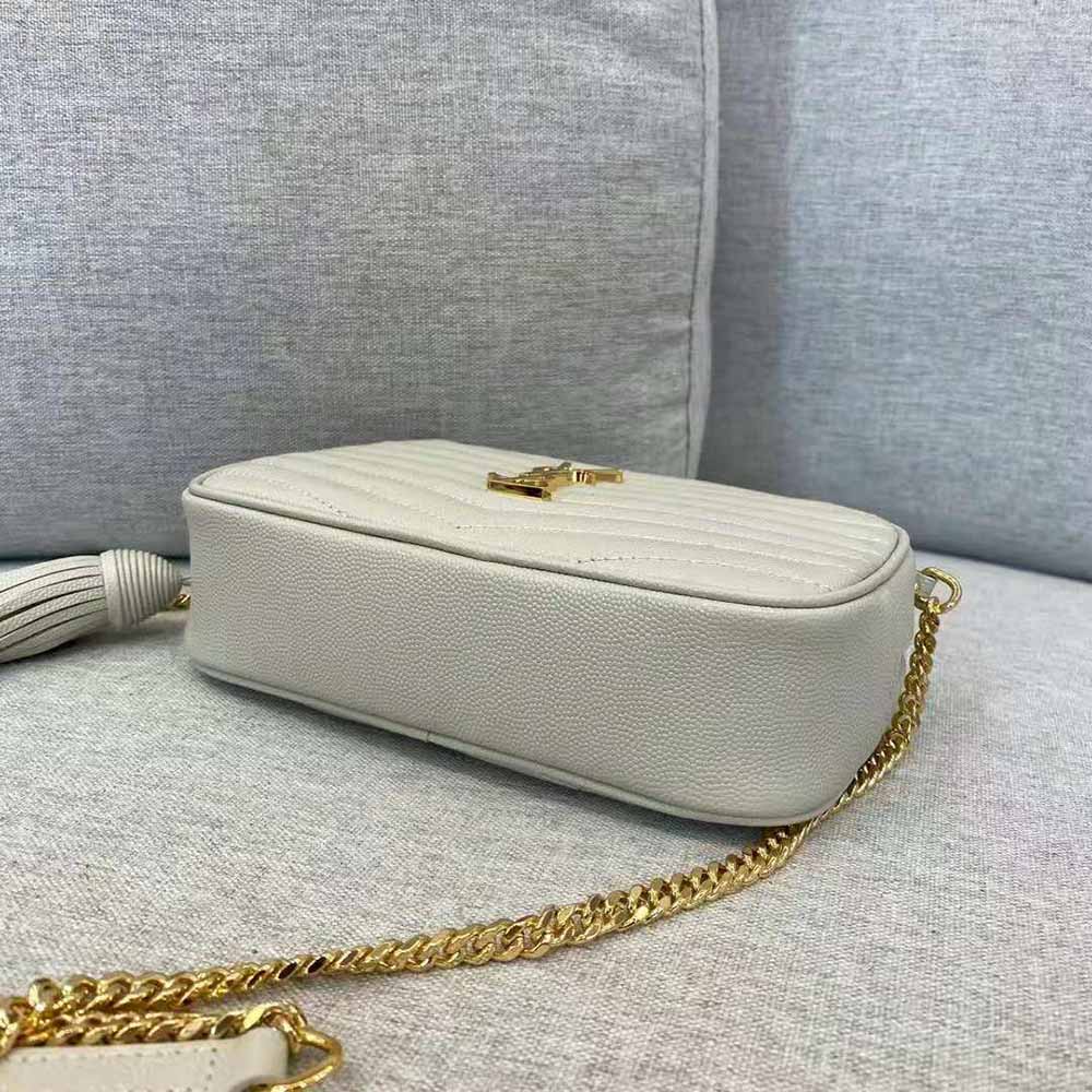 Saint Laurent YSL Women Lou Mini Bag in Quilted Grain DE Poudre Embossed Leather-White - image 5