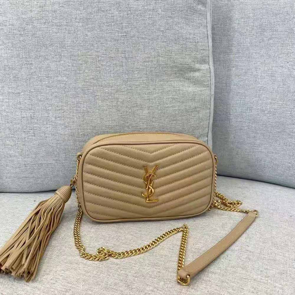 Saint Laurent YSL Women Lou Mini Bag in Quilted Grain DE Poudre Embossed Leather-Sandy - image 2