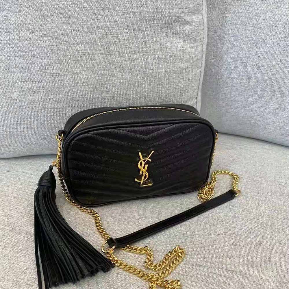 Saint Laurent YSL Women Lou Mini Bag in Quilted Grain DE Poudre Embossed Leather-Black - image 10