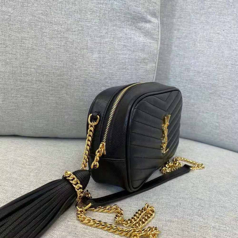 Saint Laurent YSL Women Lou Mini Bag in Quilted Grain DE Poudre Embossed Leather-Black - image 9