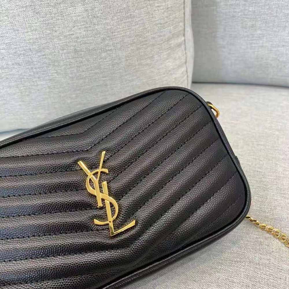 Saint Laurent YSL Women Lou Mini Bag in Quilted Grain DE Poudre Embossed Leather-Black - image 6