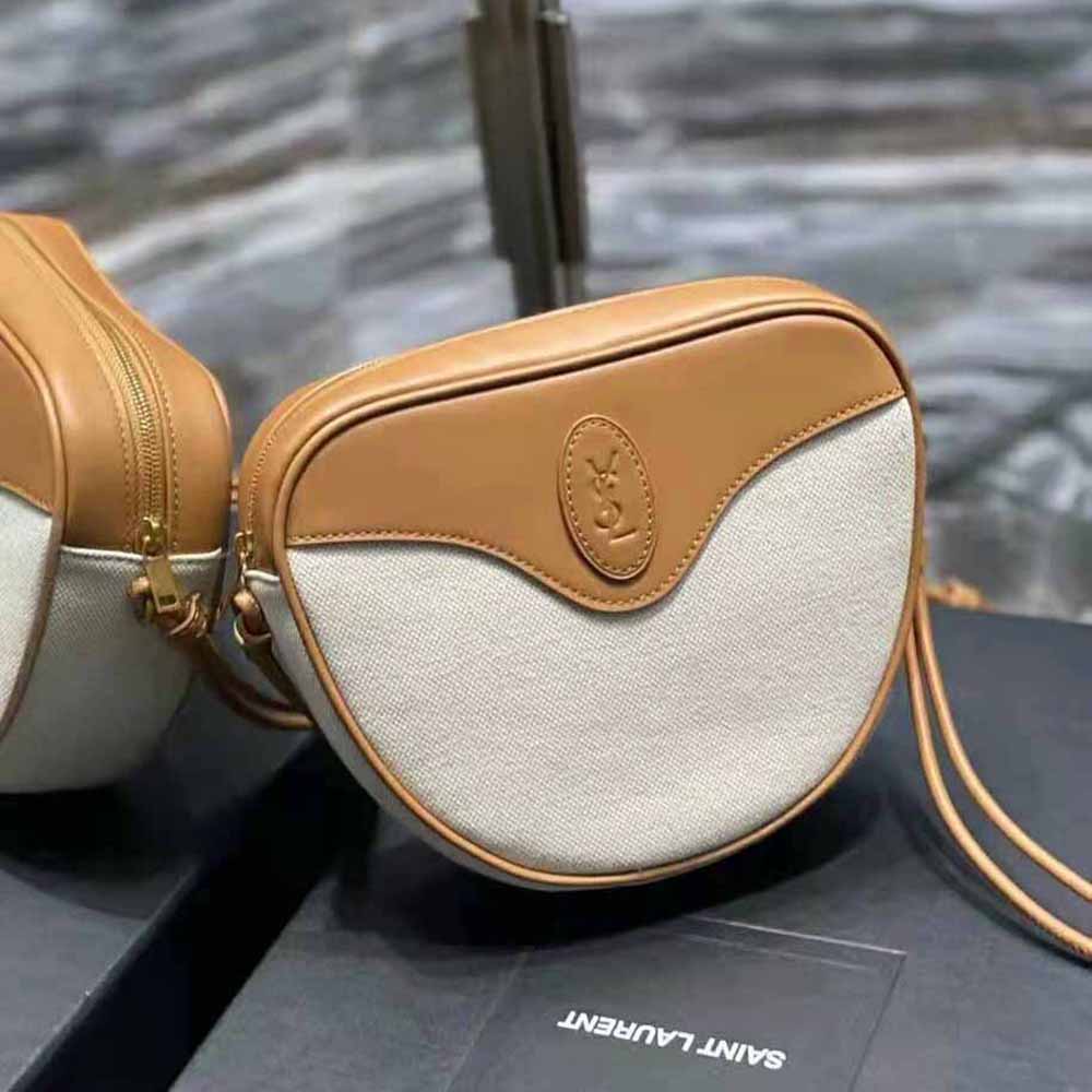 Side angle showing adjustable shoulder strap of Saint Laurent YSL bag