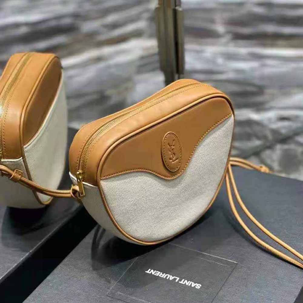 Saint Laurent YSL Women Monogramme Coeur Bag in Canvas and Vintage Leather - image 6