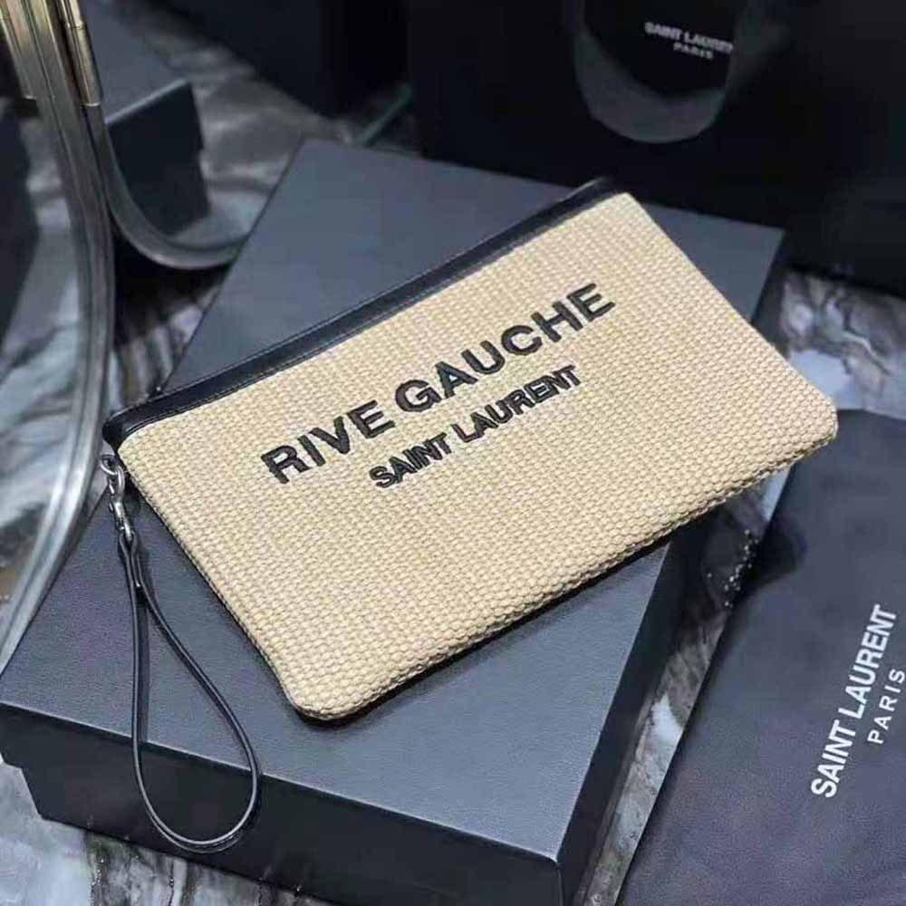 Open pouch interior view of Saint Laurent YSL Women Rive Gauche Pouch
