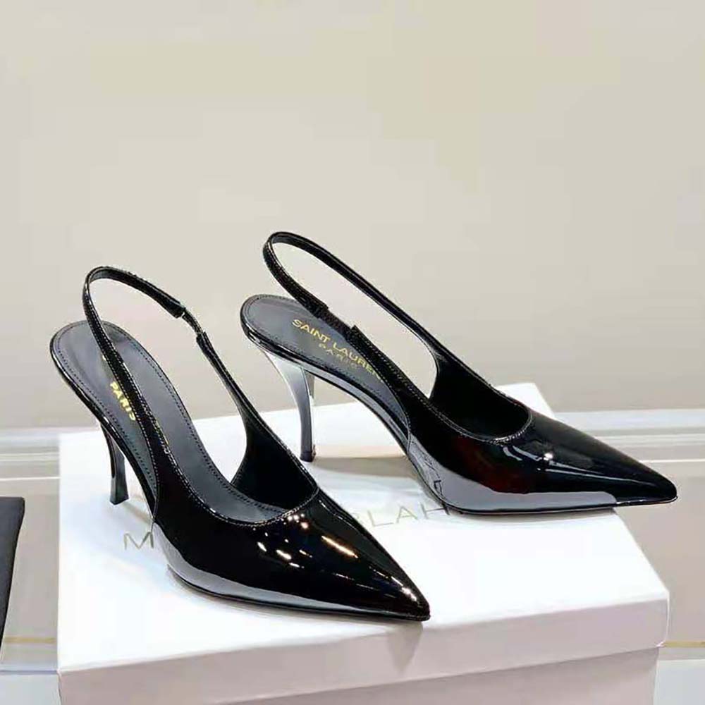 Saint Laurent YSL Women Viper Slingback Pumps in Patent Leather - image 4