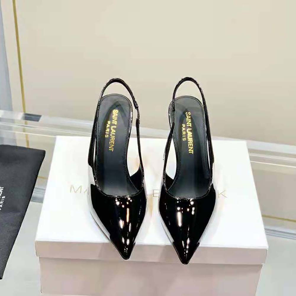 Saint Laurent YSL Women Viper Slingback Pumps in Patent Leather - image 5