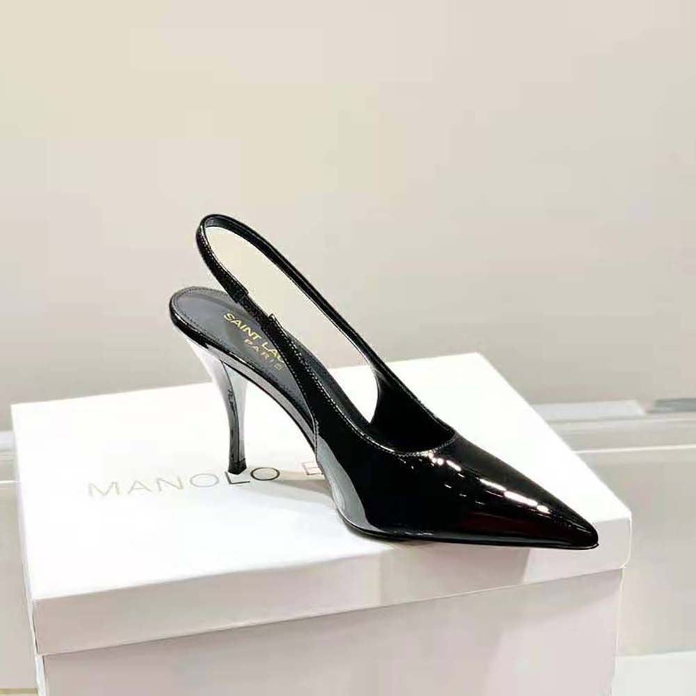 Saint Laurent YSL Women Viper Slingback Pumps in Patent Leather - image 8