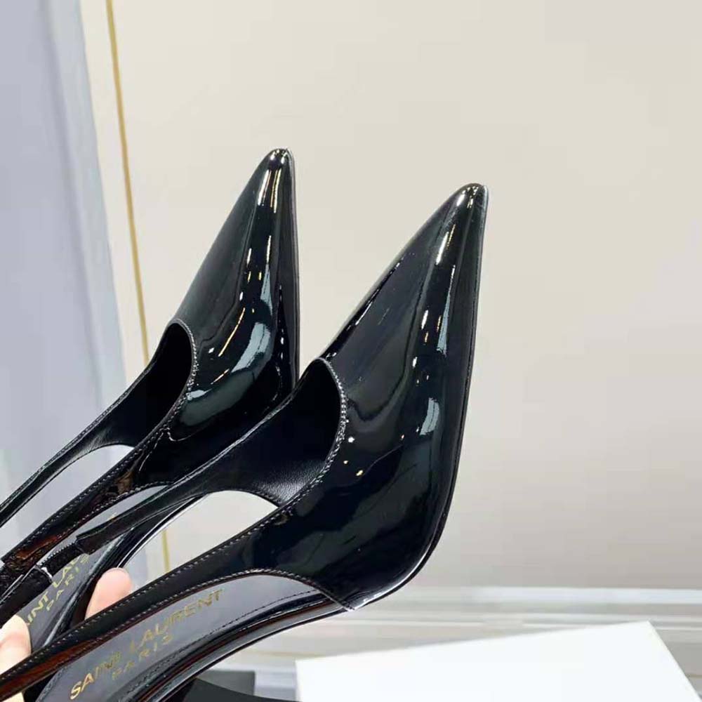 Saint Laurent YSL Women Viper Slingback Pumps in Patent Leather - image 7